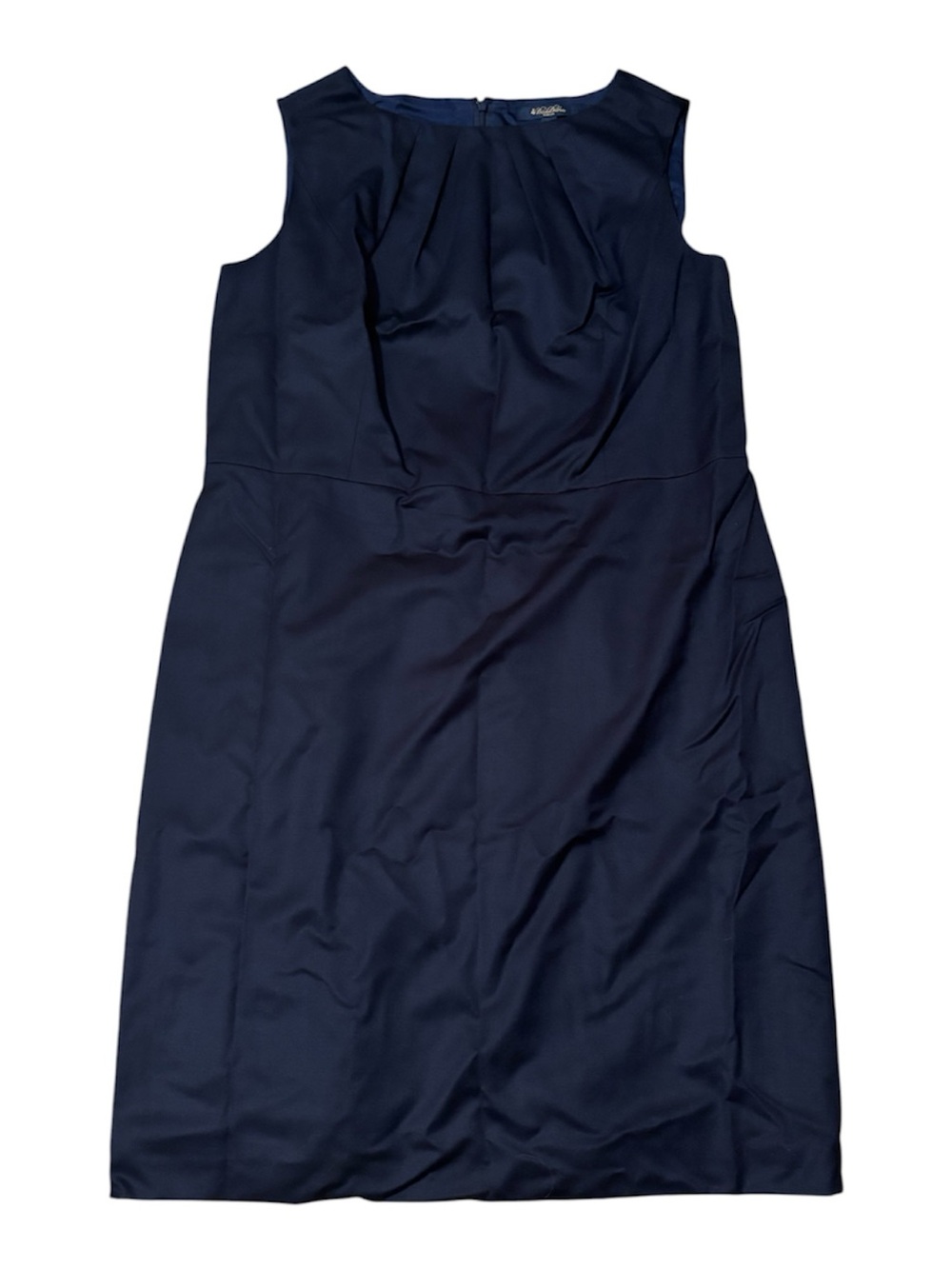 🌹🌹Brooks Brothers Navy Pleated Neck Sleeveless Sheath Dress